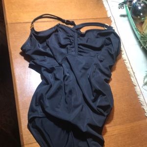 Black Panache cross ack one piece. UK 32J